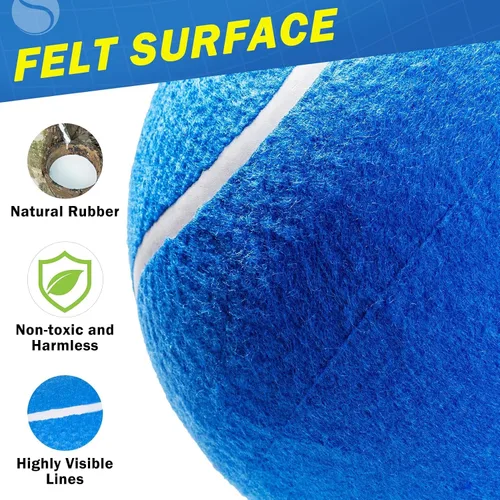 Miniatura 4 de SCENEREAL Pelota de tenis gigante para perros, paquete de 2, pelotas de tenis grandes de 9.5 pulgadas de grosor mejorado para perros, juguetes