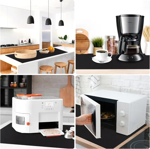 Miniatura 7 de Tapete de silicona extra grande, tapete de silicona para encimera de cocina, isla, mesa de comedor, protector de encimera, tapete resistente al Negro