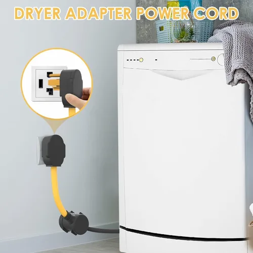 Miniatura 4 de Adaptador de secadora de 4 clavijas a 3 clavijas secadora más antigua a casa más nueva 1 pie 30 amperios con cable de tierra de seguridad NEMA