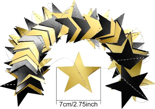Miniatura 3 de Patelai Guirnalda de estrellas con purpurina 2026, decoración de graduación de 130 pies, pancarta colgante de estrella para fiesta, cumpleaños