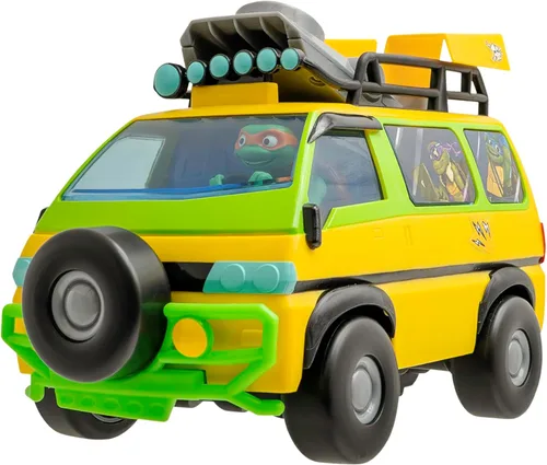 Miniatura 8 de Teenage Mutant Ninja Juguete de tortugas, vehículo RC Pizza Blaster con 6 lanzadores de pizza de espuma, juguete de control remoto TMNT para niños