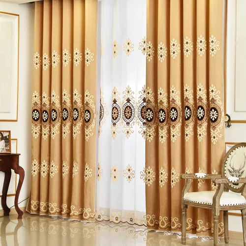 Miniatura 7 de VOGOL Cortinas/Cortinajes/Paneles/Tratamientos Personalizados Simples de Chenilla Jacquard Opacas Elegancia para Ventana para Dormitorio Sala