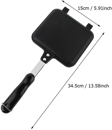 Miniatura 6 de Sartén, waflera antiadherente de doble cara hecha de material de aluminio para pasteles, tostadas y sándwiches