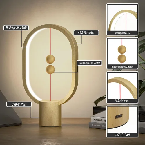 Miniatura 2 de Lámparas de dormitorio, mini lámpara de equilibrio, lámpara de noche, lámpara de mesita de noche, luz nocturna enchufable de 3 niveles