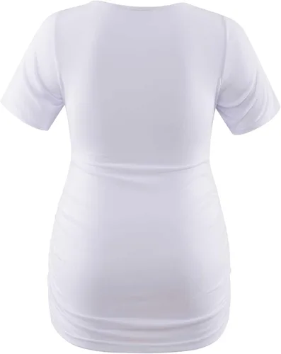 Miniatura 262 de GINKANA Blusas de maternidad de manga corta, diseño floral, fruncido, casual, para mamá, para embarazo