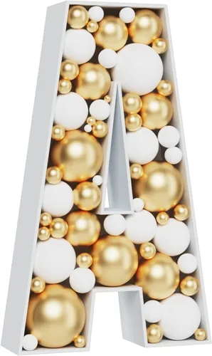 Miniatura 8 de 3 pies de alto Letras enormes con marco para mosaicos de globos, letras iluminadas con marco, tabla de espuma troquelada precortada, letras L