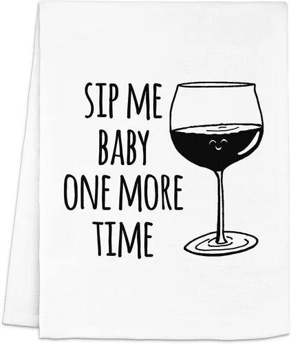 Miniatura 9 de Toalla de cocina divertida, Skinny People Are Easy To Kidnap Stay Safe Drink The Winee, toalla de cocina con saco de harina, dulce regalo