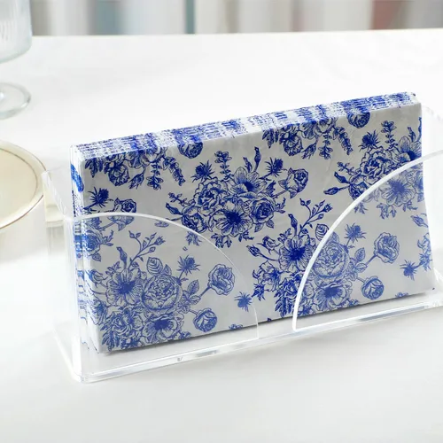 Miniatura 2 de Servilletero acrílico para toalla de invitados para mesa, soporte para toallas de invitados, soporte vertical transparente impermeable para mesa