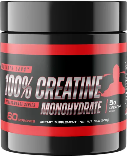 Goliath Labs Polvo de monohidrato de creatina pura, 10.58 oz de creatina micronizada sin sabor para fuerza, potencia, apoyo muscular y resistencia,