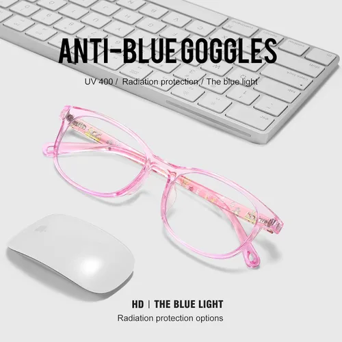 Miniatura 9 de DUCO Lentes de luz azul para niños, niñas, niños, videojuegos, computadora, TV, teléfono, anteojos falsos para niños de 6 a 10 años, anti luz azul