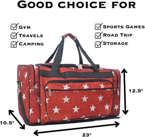 Miniatura 2 de NGIL Bolsa de lona de 23" pulgadas, Glitter Super Star-Rojo, Casual