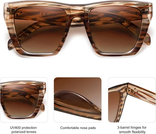Miniatura 49 de SOJOS Fashion Oversized Square Cat Eye Polarized Sunglasses for Women Trendy Cateye Style Womens Sunglasses SJ2179