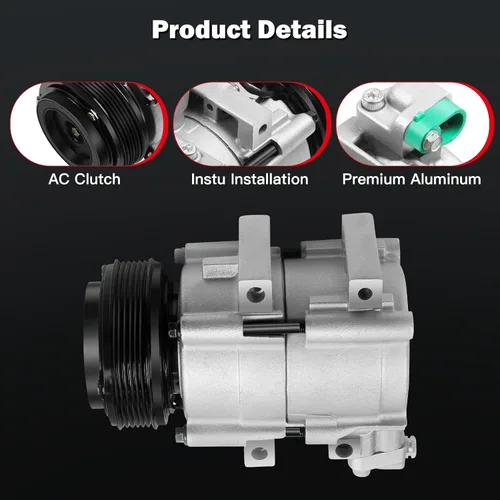 Miniatura 3 de cciyu Compresor de CA compatible con Kia Sedona 3.5L 02 03 04 05 Sustituye al compresor de CA para coche 6 ranuras HS18