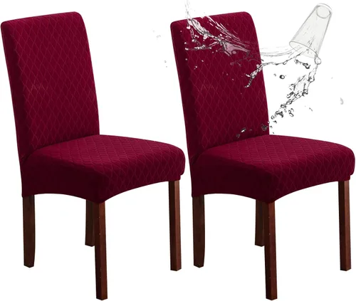Miniatura 50 de Genina Fundas impermeables para sillas de comedor, fundas elásticas de jacquard para sillas de comedor, extraíbles y lavables, protector de silla