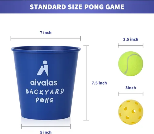 Miniatura 2 de Aivalas Yard Pong Outdoor Games, Giant Yard Games Set with 12 Buckets and Balls for Adults and Family, Toss Game Throwing Games for Beach, Camping