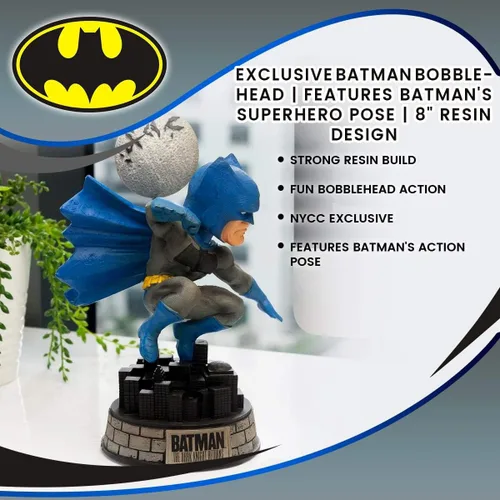 Miniatura 6 de Exclusivo Batman Bobblehead Cuenta con Batman en una pose de superhéroe Diseño de resina de 8 pulgadas
