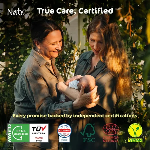 Miniatura 6 de Naty Toallitas para bebés Aloe 98% de agua, hipoalergénicas y naturales para pieles sensibles Sin perfume, a base de plantas, sin fragancia