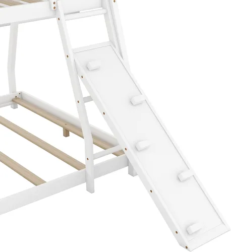 Miniatura 6 de Favfurish Litera de casa individual sobre Queen con redes de escalada y rampa de escalada para niños, adolescentes, niños y niñas, marco de cama