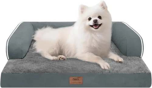 Miniatura 80 de Cama ortopédica impermeable para perros pequeños, cama para perros de tamaño mediano, cómoda cama para mascotas y gatos con lados, funda extraíble