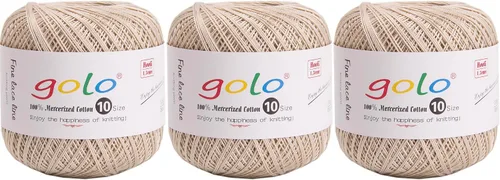 Miniatura 148 de Golo - 3 bolas de hilo de ganchillo tamaño 10, hilo de crochet para tejer a mano 102