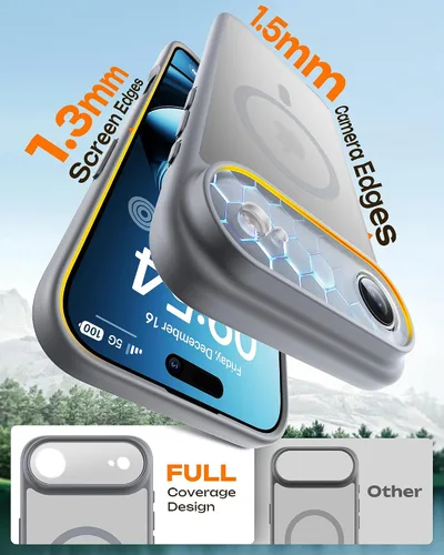 Miniatura 564 de TOCOL Funda para iPhone 11, compatible con Magsafe, protección completa de cámara, imanes integrados, protección contra caídas, funda translúcida