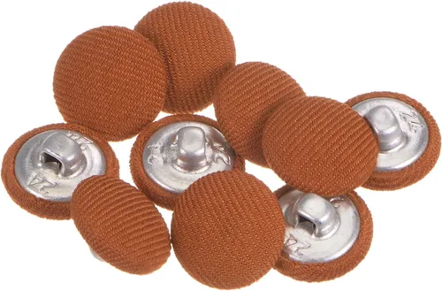 Miniatura 60 de HARFINGTON 10 botones de tela de 24L cubiertos de tela de 0.59 pulgadas, vástago de metal, botones de costura redondos para trajes, blusas de Azul