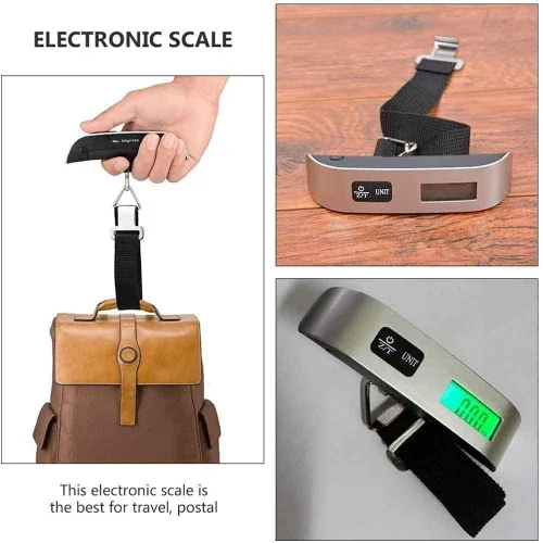 Miniatura 6 de Báscula digital de equipaje, báscula digital portátil para colgar, báscula digital de equipaje colgante de 110 libras con retroiluminación