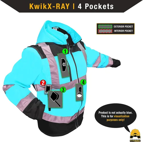 Miniatura 6 de KwikSafety - Charlotte, NC - Chaqueta de seguridad Softshell AGENT & GALAXY [Diseño Base y Edición Limitada] Clase 3 ANSI Testada OSHA Agente
