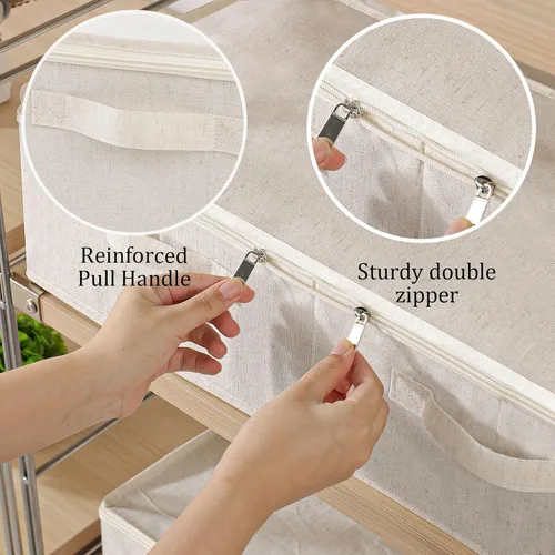 Miniatura 5 de Contenedor de almacenamiento debajo de la cama, contenedores plegables debajo de la cama, organizadores de armario con tapa para organizar ropa