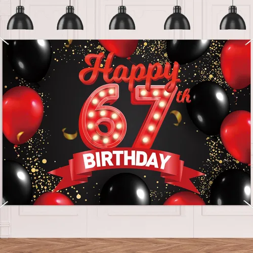 Miniatura 33 de Cartel de feliz cumpleaños 15 color rojo y negro, decoración temática de globos para niñas y mujeres, princesas de 15 años, fiesta de cumpleaños