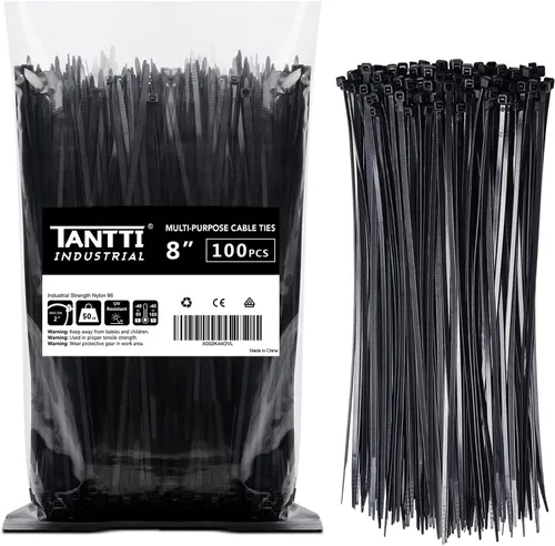 Miniatura 9 de Bridas de 4 pulgadas (paquete de 200), bridas pequeñas con resistencia a la tracción de 18 libras, color negro, por TANTTI Supply Resistencia a