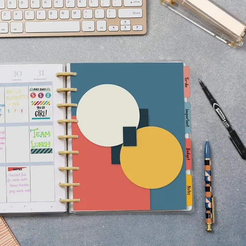 Miniatura 7 de Avery 25488 - Divisores de planificador para planificadores Happy Planner de 9 discos, juego de 4 pestañas, diseño retro geo, 1 juego (25488)