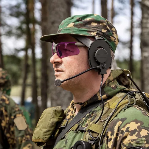 Miniatura 7 de Xaegistac Gafas de disparo con estuche Gafas de seguridad antivaho para cazadores para adultos Marco caqui lente púrpura
