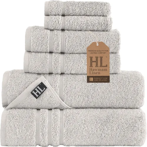 Miniatura 46 de Juego de 6 toallas de baño negras para baño, algodón turco original, suave, absorbente y de primera calidad, 2 toallas de baño, 2 manos y 2 toallas