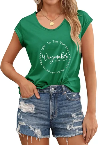 Miniatura 3 de FEMLE Christian Waymaker Sudadera Light in Darkess de manga larga con cuello redondo Miracle Worker Tops para mujer