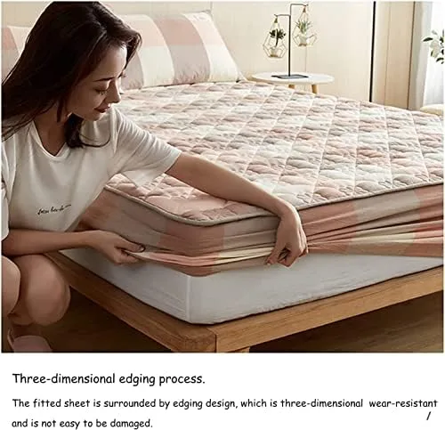 Miniatura 7 de Protector de colchón impermeable tamaño King – Sábana bajera acolchada, funda gruesa y transpirable, ropa de cama suave y silenciosa – Almohadilla