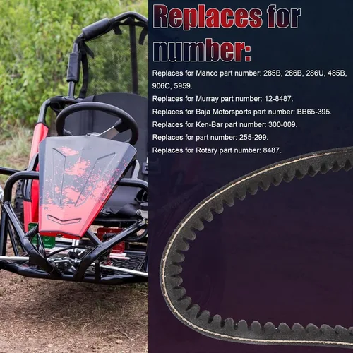 Miniatura 8 de KT196 - Correa de transmisión compatible con la serie 30, correa convertidora de par Powersports Coleman KT196cc 4 ruedas 196cc 6.5HP Comet 203589