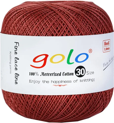 Miniatura 58 de Hilo de ganchillo golo para tejer a mano Tamaño 30, hilo para calados color Hibiscus-166 166-Hibiscu