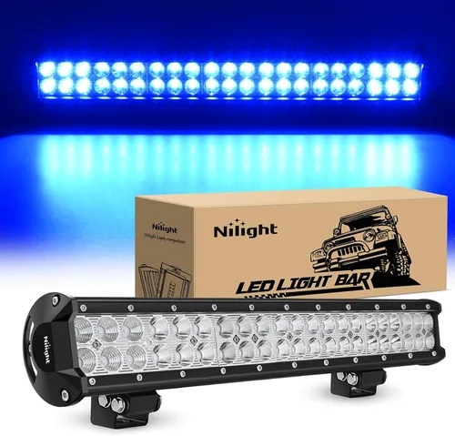 Miniatura 18 de Nilight 20 pulgadas 126 W, barra de luz LED, combo de luz puntual y proyectante, para conducción todoterreno, con soporte de montaje de placa 20