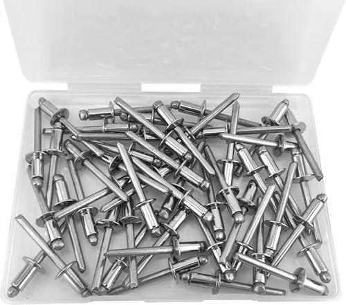 Miniatura 5 de ALLCLEAN 50 piezas de remaches ciegos profesionales de acero inoxidable de 1/4" x 1/2", remaches POP de 6,4 x 12 mm, agarre y mandril de acero