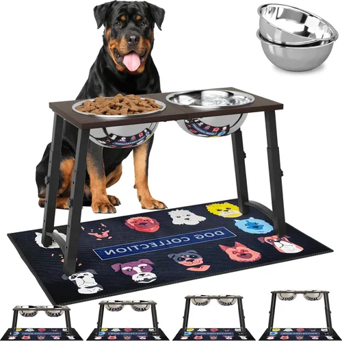 Miniatura 11 de ADENGL - Cuencos elevados para perros para perros extra grandes y grandes, soporte elevado de 40,6 cm de altura con 2 cuencos de acero inoxidable