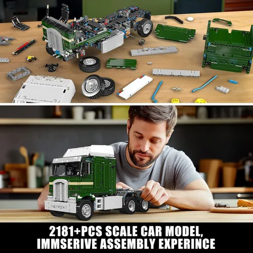 Miniatura 5 de Mould King Kit de bloques de camión de tractor, modelo MOC de bloques de construcción para construir, regalo para entusiastas de las colecciones