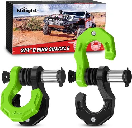 Miniatura 28 de Nilight - 2 grilletes en forma de anilla en D de 3/4 pulgadas con tornillo pasador de 7/8 pulgadas, 41 887 libras, resistentes a la rotura