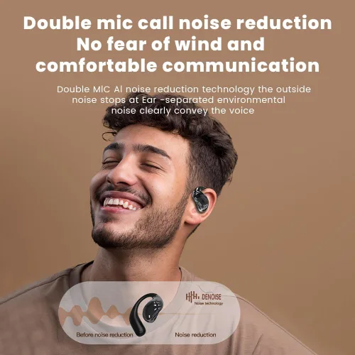 Miniatura 4 de Piluyaa Auriculares de oreja abierta, ultra cómodos, inalámbricos Bluetooth 5.4, auriculares sobre la oreja con pantalla táctil inteligente ganchos