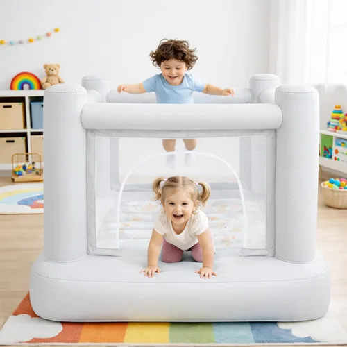 Dream Castle Mini casa de rebote, casa de rebote con bomba eléctrica para niños de 3 a 6 años, casa de juegos para interiores o exteriores, castillo