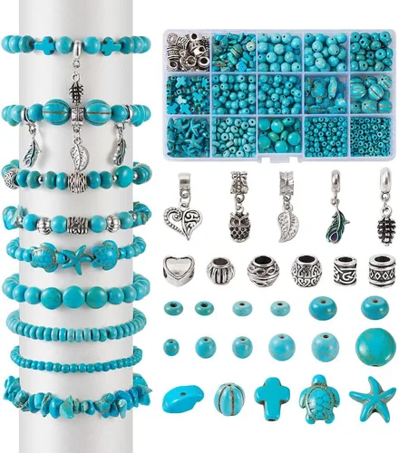 Miniatura 12 de Fashewelry Mala Yoga - Kit de fabricación de pulseras para hombre, 300 cuentas de aleación tibetana de piedra de lava natural, cuentas de piedra