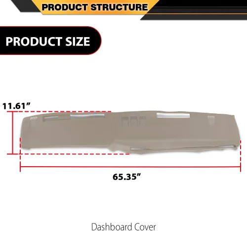 Miniatura 6 de CNNELL Cubierta de salpicadero compatible con Chevy tamaño completo GMC 1981-1987/compatible con Chevy SUV GMC 1981-1991 cubierta de tablero beige