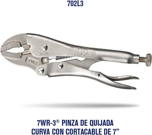 Miniatura 2 de IRWIN VISE-GRIP - Alicates de bloqueo originales con cortador de alambre, mandíbula curvada, 7 pulgadas (702L3)
