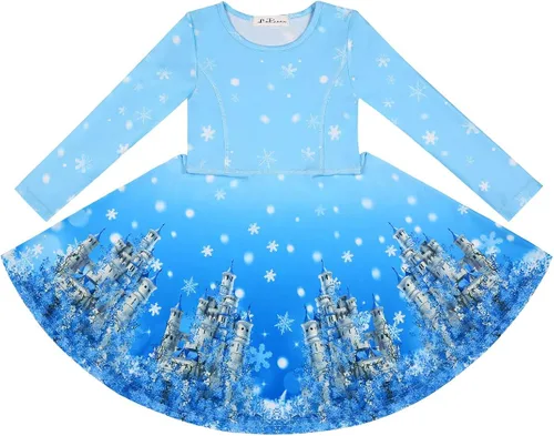 Miniatura 3 de LaBeca - Vestido sin mangas o de manga larga para niñas, vestidos casuales con diseño de unicornio o sirena para niñas pequeñas o grandes