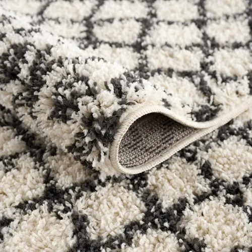 Miniatura 61 de Hauteloom, Duncans - Alfombra de estilo granja de pelo mullido para sala y dormitorio, con borlas - Beige, carbón, gris - 2 pies 7 pulgadas x 7 pies